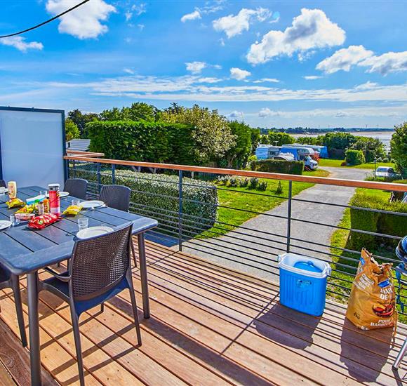 Location appartement Ambon - terrasse et vue mer - Camping de Cromenach 2 étoiles Ambon 