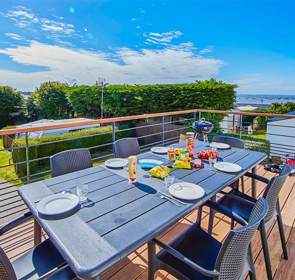 Location vacances appartement Ambon - terrasse et vue mer - Camping de Cromenach Ambon 