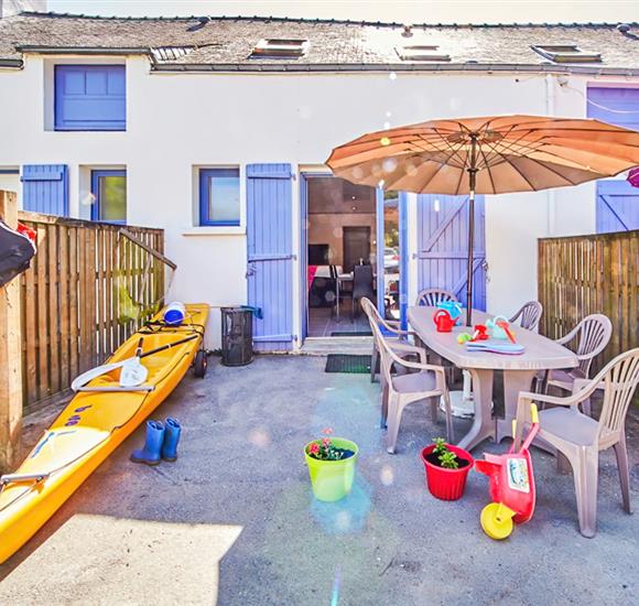 Terrasse Appartement Village Vacances Cromenach bord de mer Ambon Damgan